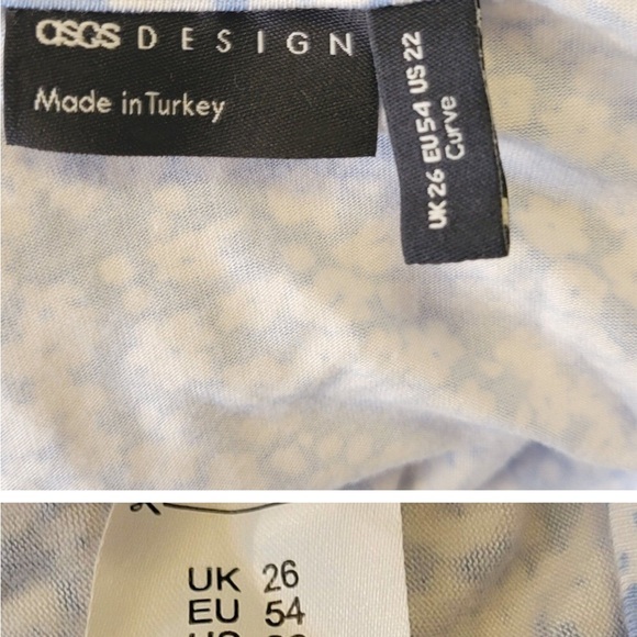 asos design size 22 blouse top crop women stretch flower deep v-neck open - Picture 4 of 4